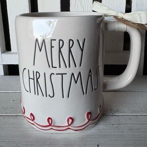 Rae Dunn Merry Christmas Mug - White with Red Accents